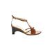 Circa Joan & David Heels: Brown Print Shoes - Women's Size 7 1/2 - Open Toe