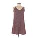 Shein Casual Dress - A-Line: Burgundy Floral Motif Dresses - Women's Size 4