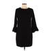 Old Navy Casual Dress - Shift Crew Neck 3/4 sleeves: Black Solid Dresses - Women's Size Medium