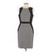 Ann Taylor Factory Casual Dress - Sheath High Neck Sleeveless: Gray Color Block Dresses - Women's Size 6