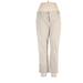 Ann Taylor Khaki Pant Straight Leg Boyfriend: Tan Print Bottoms - Women's Size 12