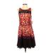 Jessica Simpson Casual Dress - A-Line: Black Floral Dresses - New - Women's Size 8