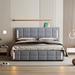 syan Standard Bed Upholstered/Linen in Gray | 43.7 H x 56.3 W x 80.7 D in | Wayfair First88287Sy