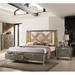 F&L Homes Studio Skylar Upholstered Platform Configurable Bedroom Set Upholstered in Brown/White | 62 H x 57 W x 87 D in | Wayfair