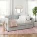 Everly Quinn Wrylee Daybed w/ Trundle Upholstered/Polyester in Brown/Gray | 43.25 H x 83.25 W x 41.5 D in | Wayfair