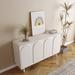 Great Deals Trading 62.99" White Solid + Manufactured Wood Sideboard Wood in Brown/White | 35.43 H x 62.99 W x 15.75 D in | Wayfair