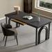 George Oliver Katora 2 Piece Rectangle Desk & Chair Set Office Set w/ Chair Wood/Metal in Black/Brown | 29.53 H x 55.12 W x 23.62 D in | Wayfair