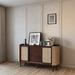 LORENZO Vintage Sideboard Living Room Tea Cabinet Rattan W 62.99" Sideboard Wood in Brown | 35.43 H x 62.99 W x 16.14 D in | Wayfair