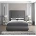 Ebern Designs Prudhoe Solid Wood & Platform Bed Wood & /Upholstered/Polyester in Gray | 72 H x 85.5 W x 89 D in | Wayfair