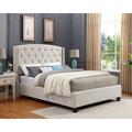 Saflon Adrianna Velvet Tufted Panel Bed Upholstered/Velvet in White/Black | 56 H x 86 W x 86 D in | Wayfair KP4361-K-1