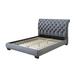 Saflon Kassandra Tufted Sleigh Platform Bed Upholstered/Microfiber/Microsuede in Gray | 47.44 H x 67.13 W x 94.49 D in | Wayfair KP0175-Q-1