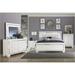 Rosdorf Park 4-1_Devora Faux Leather Upholstered LED Panel Bedroom Set Upholstered in White | 85.5 W x 82.5 D in | Wayfair