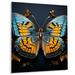 Gracie Oaks Teal Yellow Butterfly Animal - Animals Butterfly Metal Wall Decor Metal in Blue/Green/Yellow | 20 H x 12 W x 1 D in | Wayfair