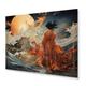 Highland Dunes Asian Art Whispering Winds - Asian Metal Wall Art Living Room Metal in Gray/Orange/White | 12 H x 20 W x 1 D in | Wayfair