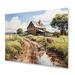 August Grove® Barns Rustic Charm V - Farmhouse Metal Art Print Metal in Brown/Green | 24 H x 32 W x 1 D in | Wayfair