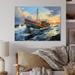 Latitude Run® Boat Expressive Seascapes II - Transportation Metal Wall Art Living Room Metal in Blue/Red/Yellow | 12 H x 20 W x 1 D in | Wayfair