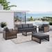 Hokku Designs Pawni Teak 5 - Person Outdoor Seating Group w/ Custom Covers Wood/Metal/Natural Hardwoods/Teak in Black/Brown/Gray | Wayfair