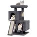 Tucker Murphy Pet™ Duan Cat Tree Kitten Tower Condo w/ Scratching Post & Padded Perch Bed in Gray/Brown | 34 H x 19.5 W x 18 D in | Wayfair