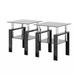 Wrought Studio™ Heydon 4 Legs 2 Bunching Table Set w/ Storage Glass in Black | 20.5 H x 17.72 W x 17.72 D in | Wayfair