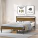 17 Stories Sonomi Bed in Black/Brown | 40.21 H x 61.61 W x 83.11 D in | Wayfair 5E666456B035440C88662CB49072224B