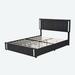 Ivy Bronx Kaveh Queen Storage Standard Bed Upholstered/Faux leather in Gray | 43.3 H x 64.6 W x 84 D in | Wayfair 26021EB305F14F049C22DCAB7FC16024