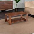 Millwood Pines Caoife 4 Legs Coffee Table w/ Storage Wood in Brown | 16.5 H x 43.3 W x 21.6 D in | Wayfair 096D86067FA64FC79D2A493B05BE6241