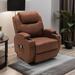 Latitude Run® Vayron 36.21" Wide Swivel Standard Recliner w/ Massager Linen in Brown | 41.71 H x 36.21 W x 34.6 D in | Wayfair