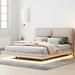 Ivy Bronx Kaysea Bed, Motion Sensor LED, Floating Design, Built-in USB Ports & Sockets Upholstered/ in Brown | 38.22 H x 63 W x 82 D in | Wayfair