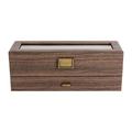 Millwood Pines 6 Slots Wood Watch Box Case 2-Tier Jewelry Display Box Gift Wood in Brown | 5 H x 13.4 W x 4.7 D in | Wayfair