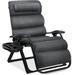 Arlmont & Co. Rodriga Reclining Zero Gravity Chair w/ Cushion Metal in Gray/Black/Brown | 44.5 H x 27 W x 27 D in | Wayfair