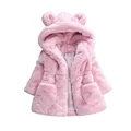 Veste à capuche en fausse fourrure pour bébés filles manteau chaud pour enfants vêtements