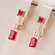 Kinel-Boucles d'Oreilles Pendantes sulfpour Femmes Or Rose Carré Rouge Naturel Accessoires