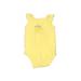 Carter's Short Sleeve Onesie: Yellow Solid Bottoms - Size 12 Month