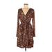 Altuzarra for Target Casual Dress - A-Line V Neck Long sleeves: Brown Dresses - Women's Size 8