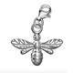 925 Sterling Silver Clip On BEE CHARM w/ lobster trigger clasp - jewellery bracelet finding