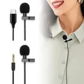Mini microfono lavalier portatile da 1,5 m a condensatore clip-on microfono da bavero cablato USB 3,5 mm tipo C per telefono per PC portatile