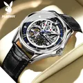 Playboy automatische mechanische Uhr für Männer Tourbillon Mode Sport uhr Leder lässig Business