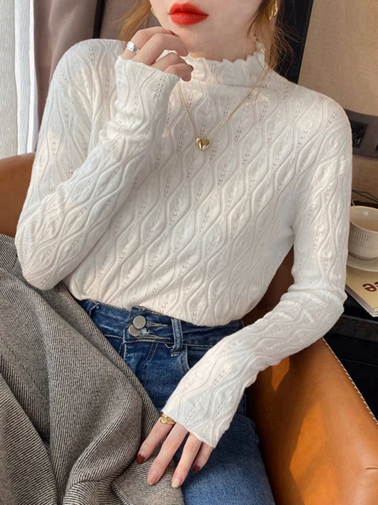 Weiche Kaschmir Rollkragen Frauen Pullover Herbst Winter Warme Pullover Schlank Tops Gestrickte Pullover Weibliche Solide Jumper Pull Tops Image