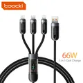 Cavo Display digitale Toocki 3 In 1 66W cavo USB di tipo C a ricarica rapida per iPhone 14 Pro Max Huawei Xiaomi Samsung S23 cavo dati