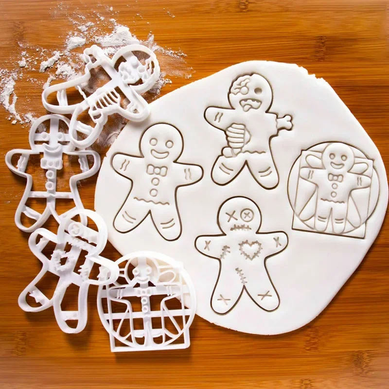 Weihnachten Cookie Cutter Lebkuchen Mann Santa Claus Form Stempel Kinder Weihnachten Party Embosser Keks Form Backen Dekor Liefert Image