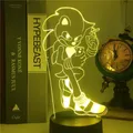 Sonic Doll Modell 3d Nachtlicht führte 7 Farbe Farbwechsel Licht Sonic Action Figur Schlafzimmer