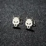 1 Paar Edelstahl bösartige Wolfskopf Ohrringe für Frauen Mann Mini Tier Pen dientes winzige Ohr Maxi