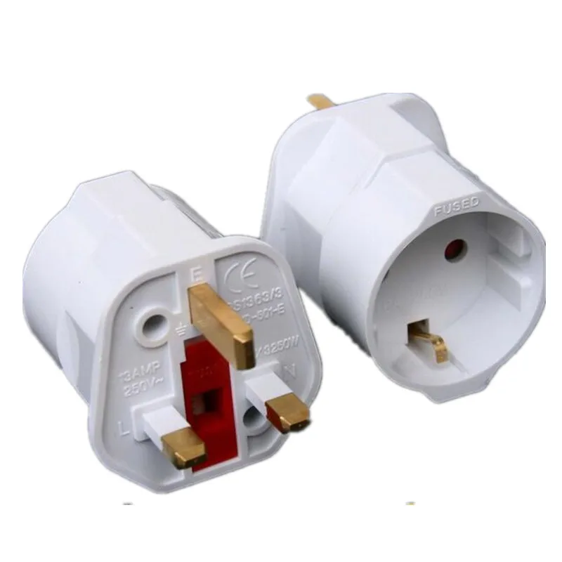 Multifunktionaler EU-Adapter für Europa und Großbritannien, Stromkonverter, 2-polige Steckdose, Reise, 250 V, 13 A, Dubai, Singapur, Universal-Adapter Image