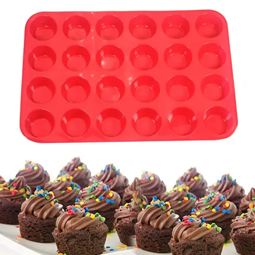 24-tasse Nicht-Stick Silikon Backform für Muffins Cupcakes und Mini Kuchen