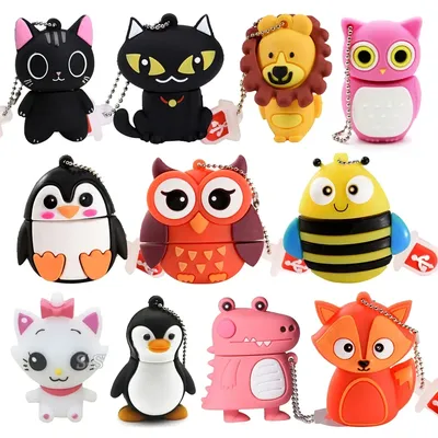 JASTER Niedlicher Cartoon-USB-Flash-Laufwerk 64 GB Tier-Pinguin-Stick 32 GB Katze Eule Memory Stick 16 GB Frosch-Stick 8 GB kreatives Geschenk Image