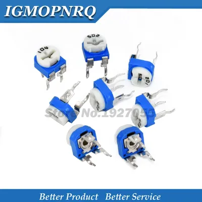 50 stücke rm065 RM-065 100 200 500 1k 2k 5k 10k 20k 50k 100k 200k 500k 1m Ohm Trimpot Trimmer Image