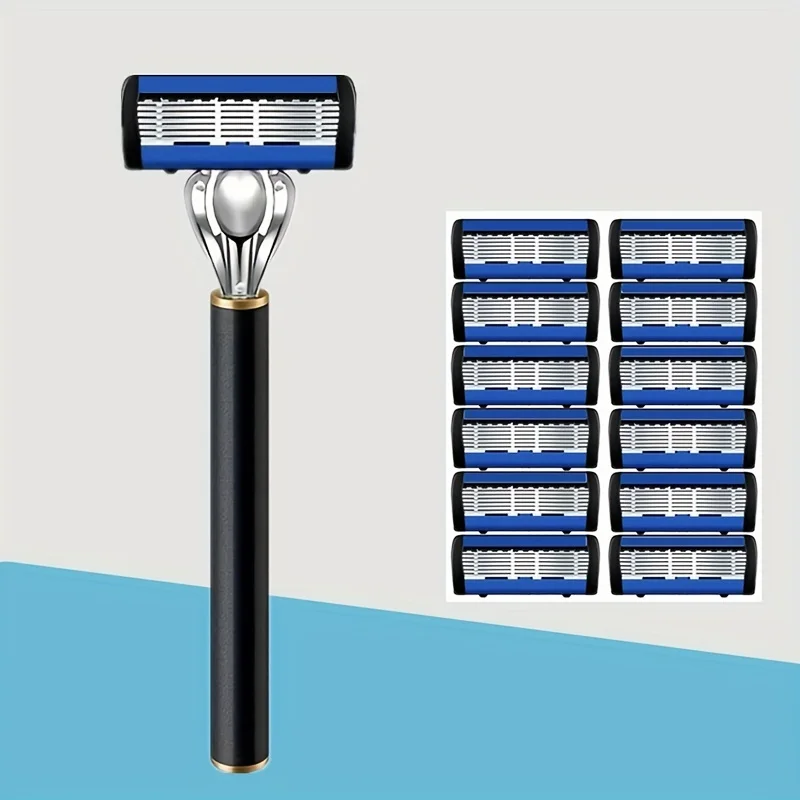 Rasiermesser Classic 6 Edge Rasierapparat für Herren Rasur & Damen Haaren tfernung 27 Rasierklingen Hand rasierer Image