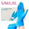 100/50/20 stücke wegwerfbare blaue nitril handschuhe für küche wegwerfbare blaue wasserdichte