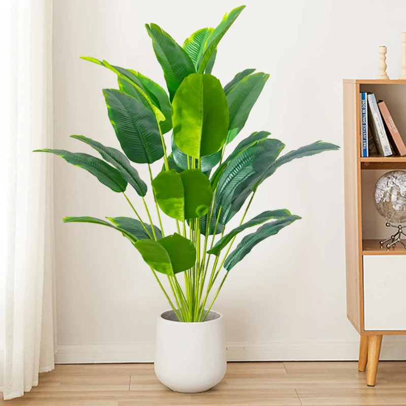 88 cm 24 Blätter großer tropischer Palme gefälschte Bananenpflanzen Blätter Real Touch Strelizia Kunststoff Monstera Pflanze für Hausgarten Image