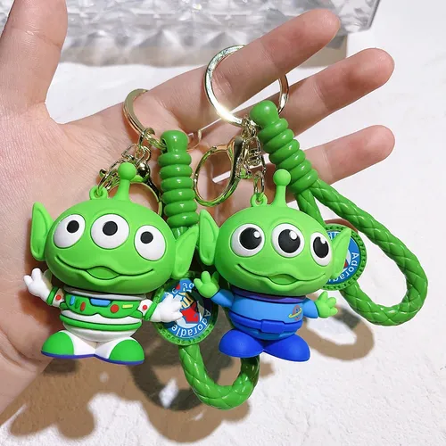 Spielzeug Geschichte Schlüssel bund niedlich drei Augen Alien Schlüssel ring Anhänger Kawaii Disney